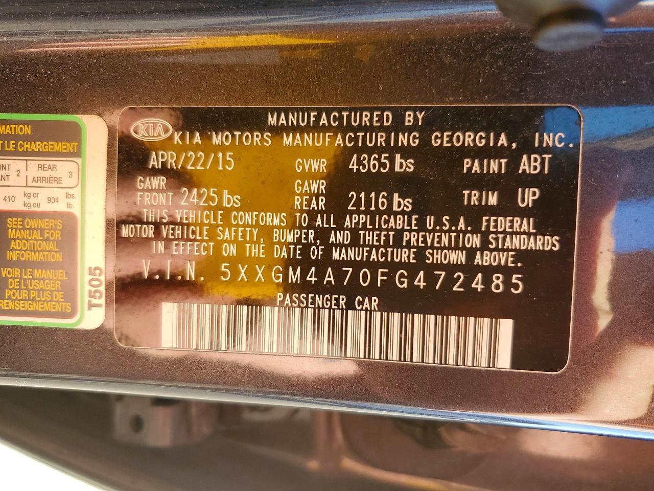 2015 KIA OPTIMA LX photo 12