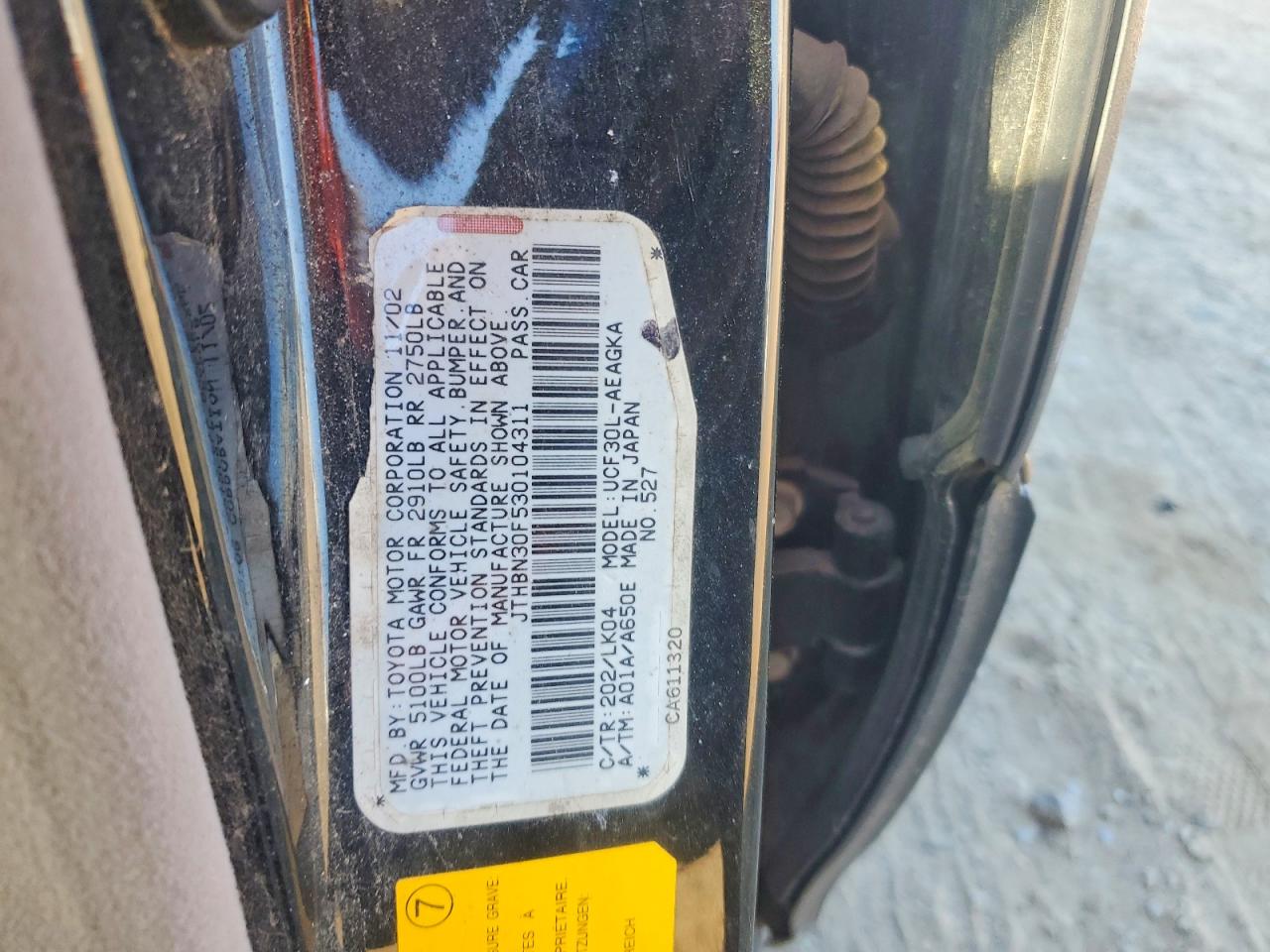 2003 LEXUS LS 430 photo 12