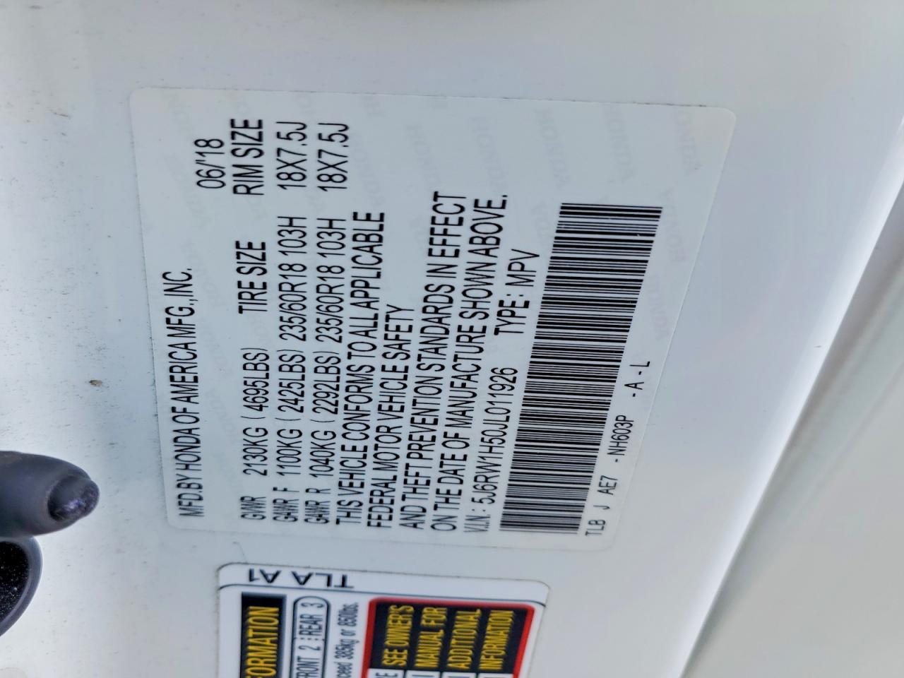 2018 HONDA CR-V EX photo 13