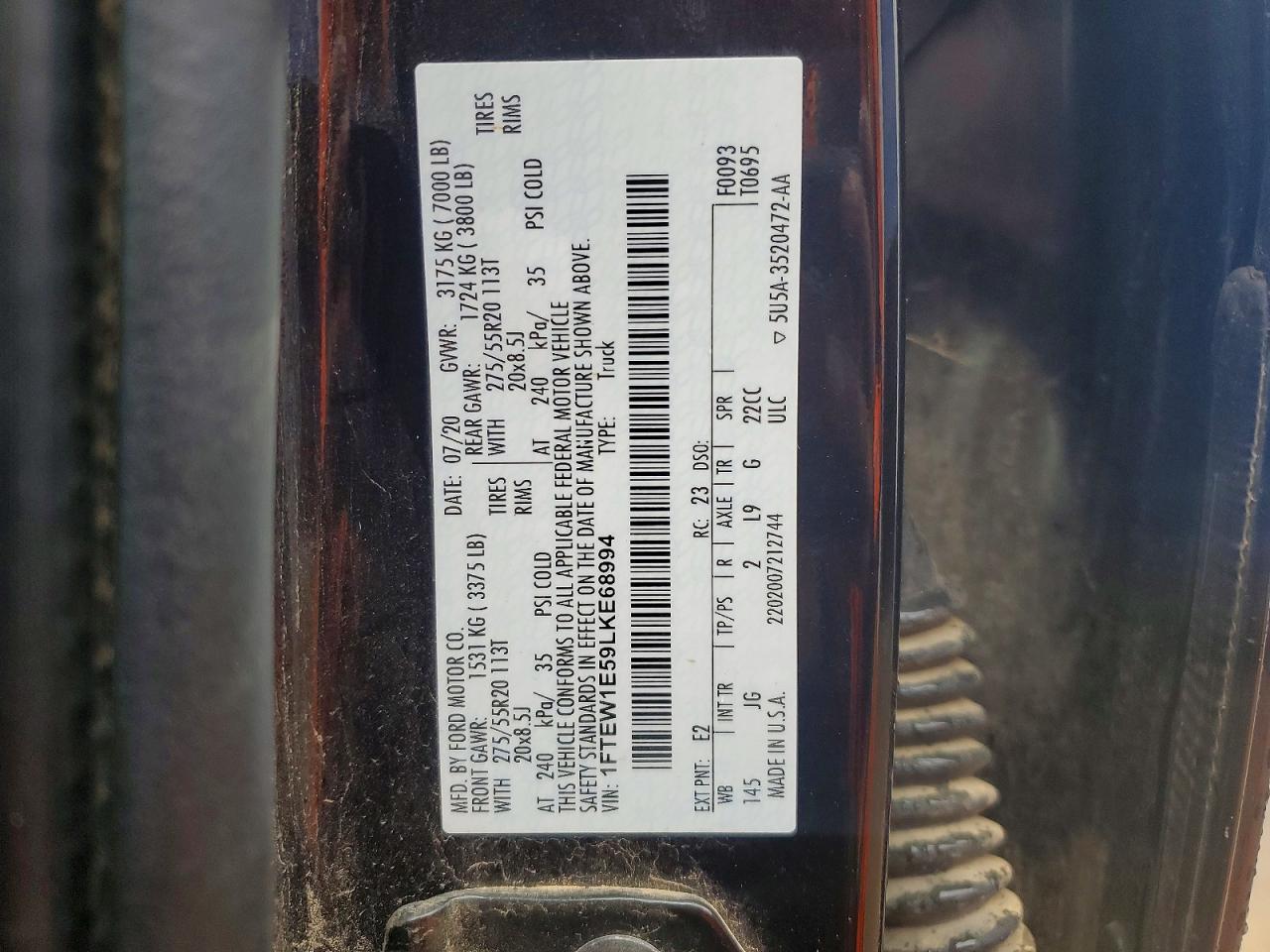 2020 FORD F150 SUPERCREW photo 12