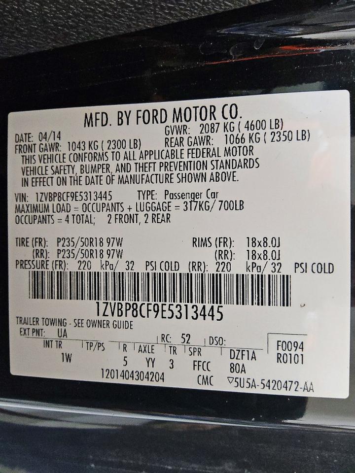 2014 FORD MUSTANG GT photo 12