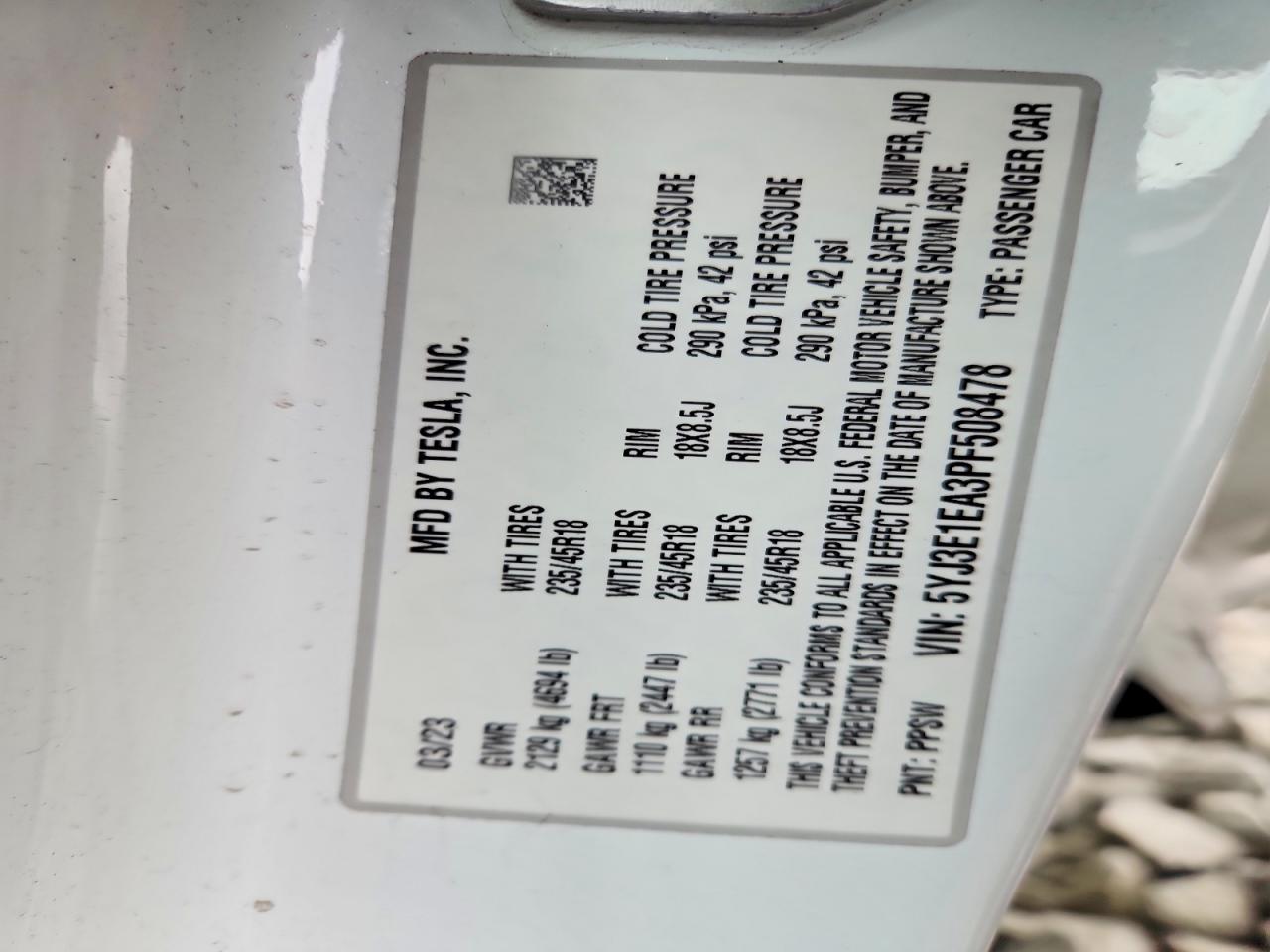 2023 TESLA MODEL 3 photo 12