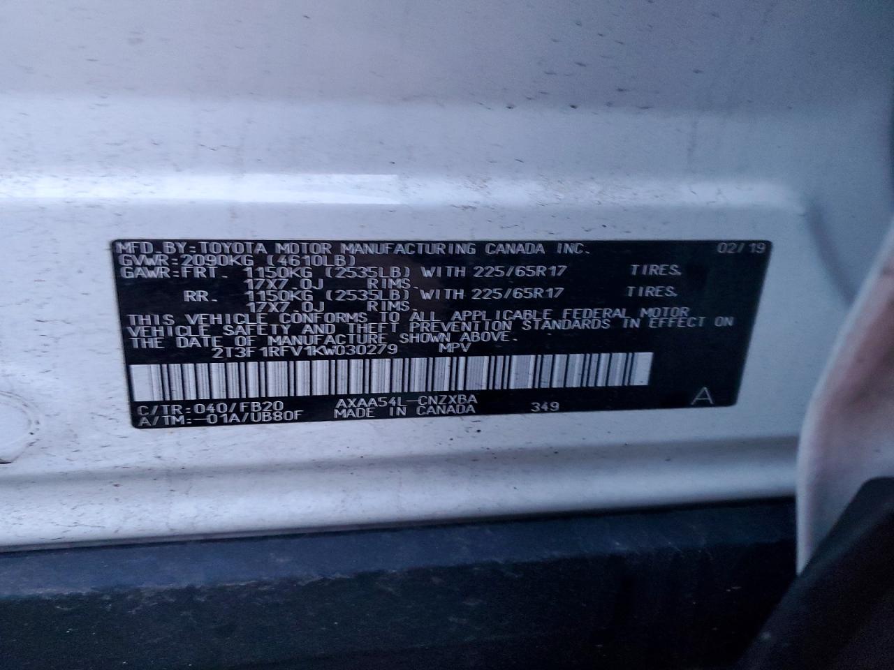 2019 TOYOTA RAV4 LE photo 14