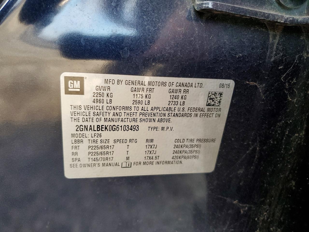 2016 CHEVROLET EQUINOX LS photo 13