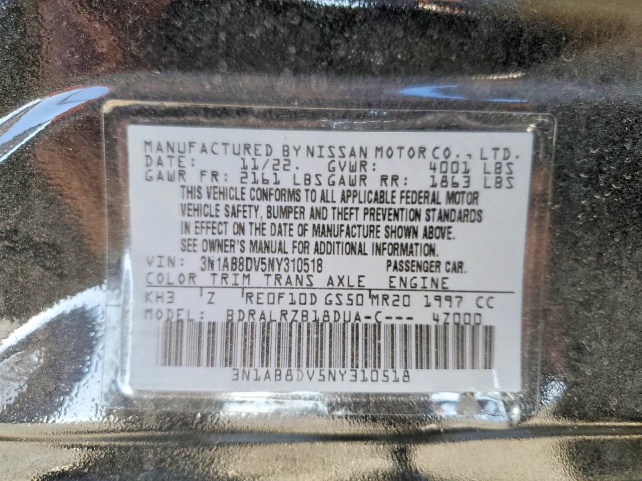 2022 NISSAN SENTRA SR photo 13