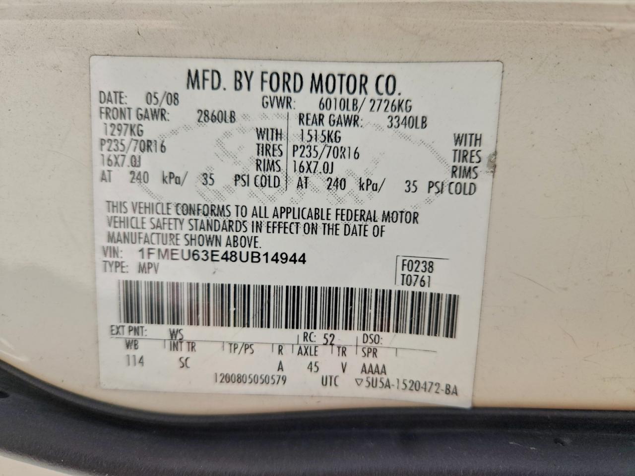 2008 FORD EXPLORER XLT photo 12