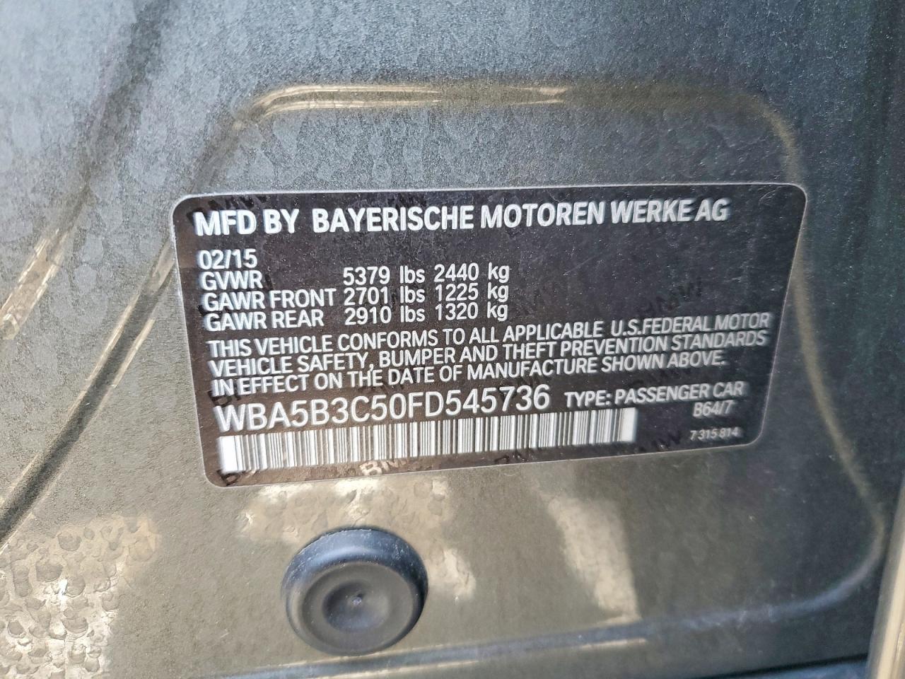 2015 BMW 535 XI photo 12