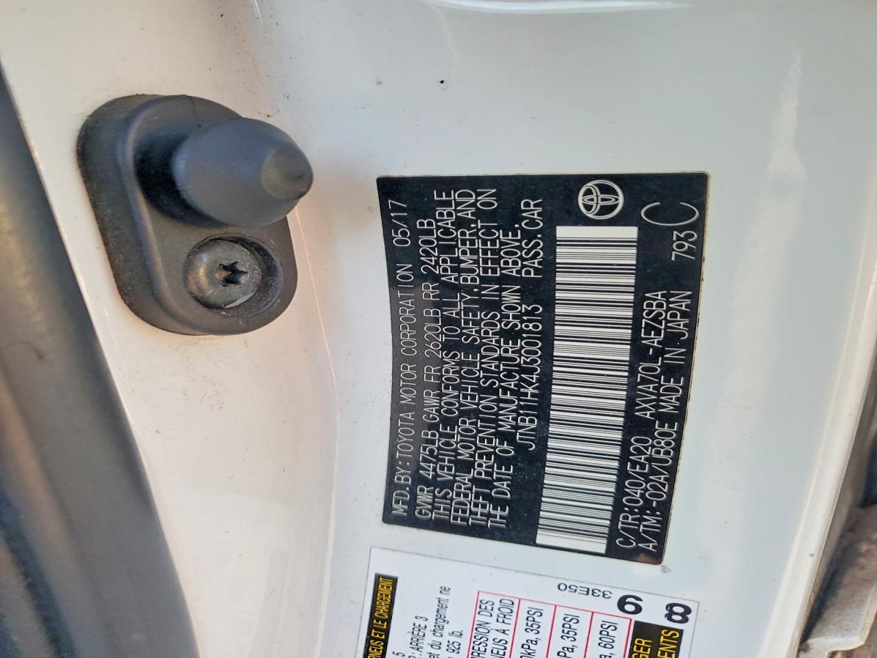 2018 TOYOTA CAMRY L photo 12