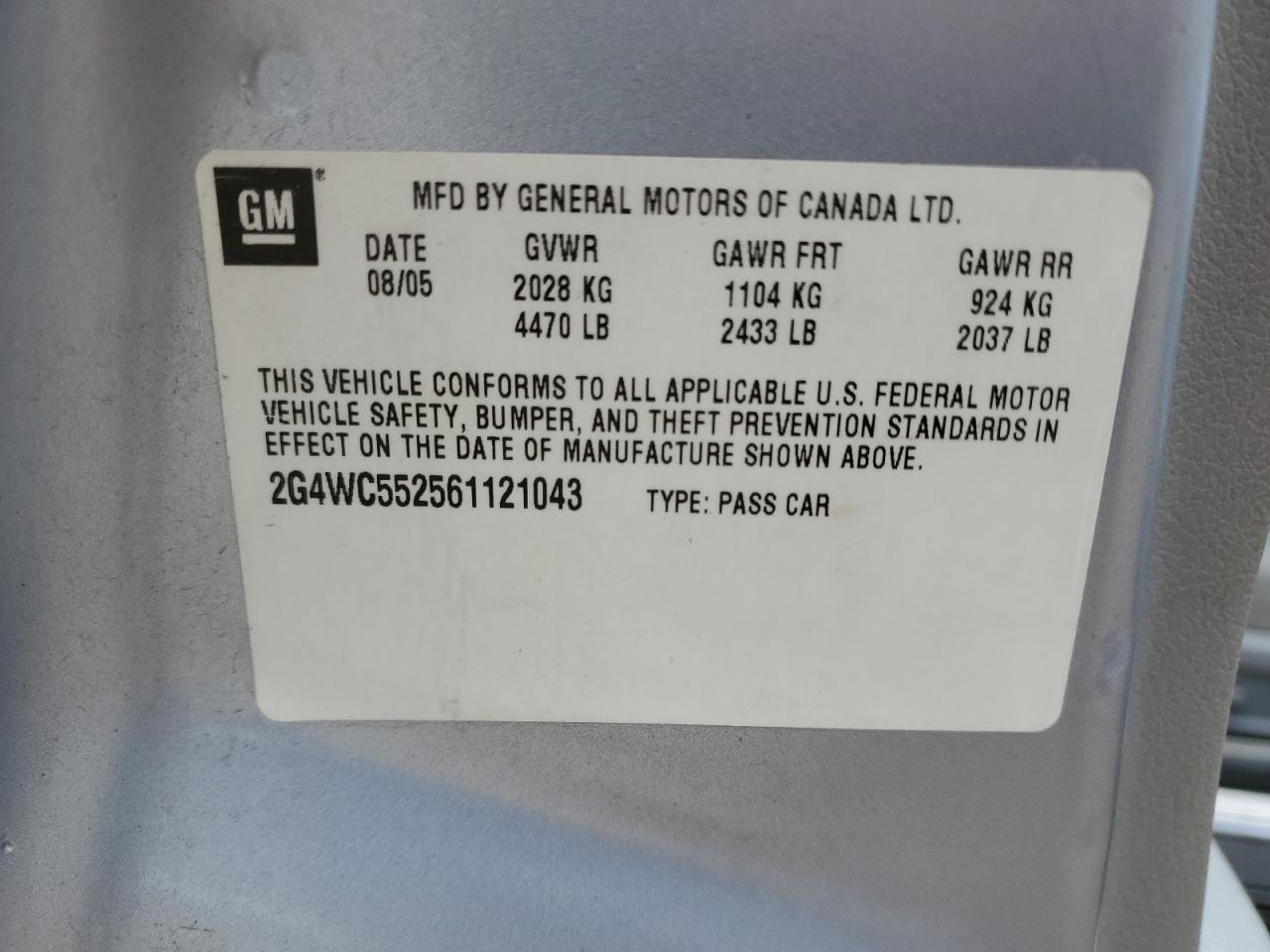2006 BUICK LACROSSE CX photo 12