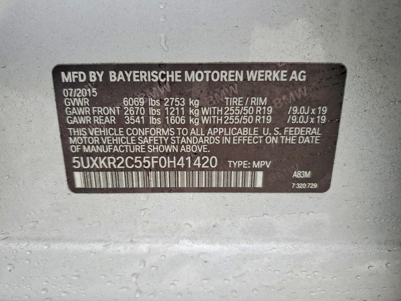 2015 BMW X5 SDRIVE35I photo 12