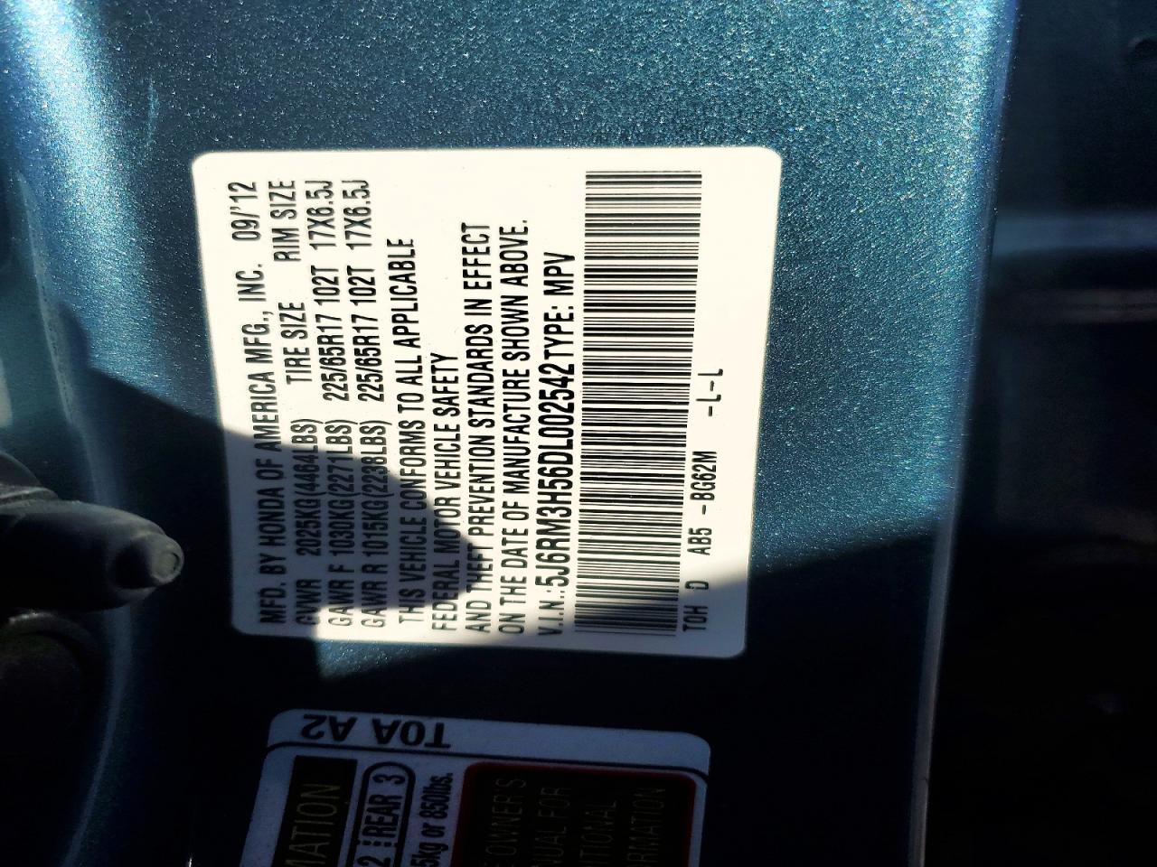 2013 HONDA CR-V EX photo 12