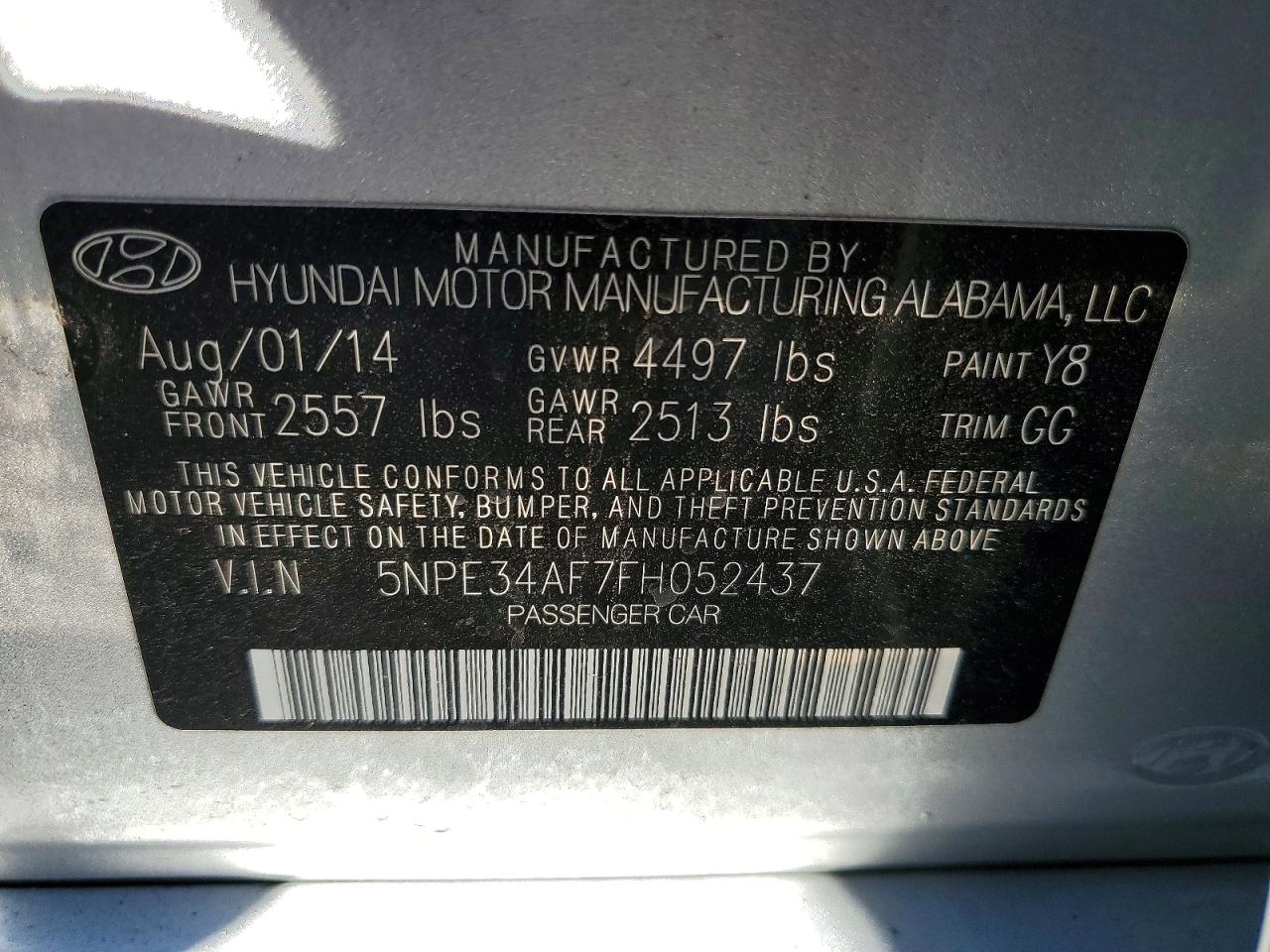 2015 HYUNDAI SONATA SPORT photo 12