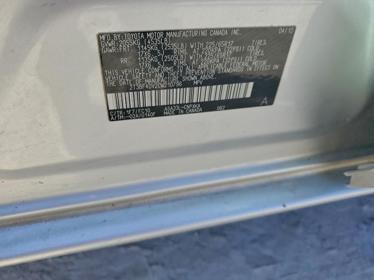 2012 TOYOTA RAV4 photo 13