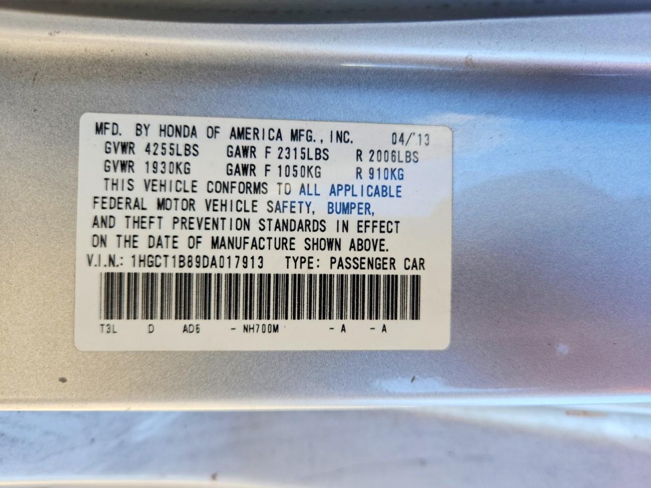 2013 HONDA ACCORD EXL photo 12