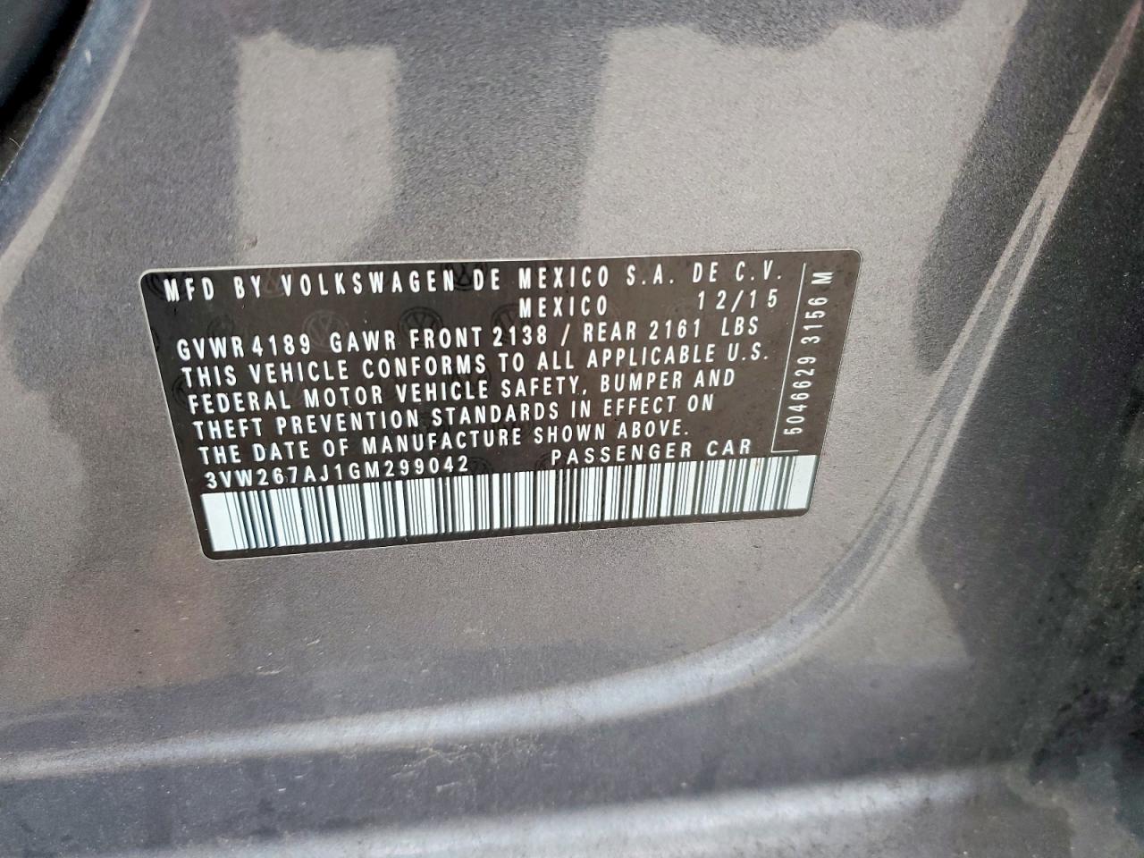 2016 VOLKSWAGEN JETTA S photo 12