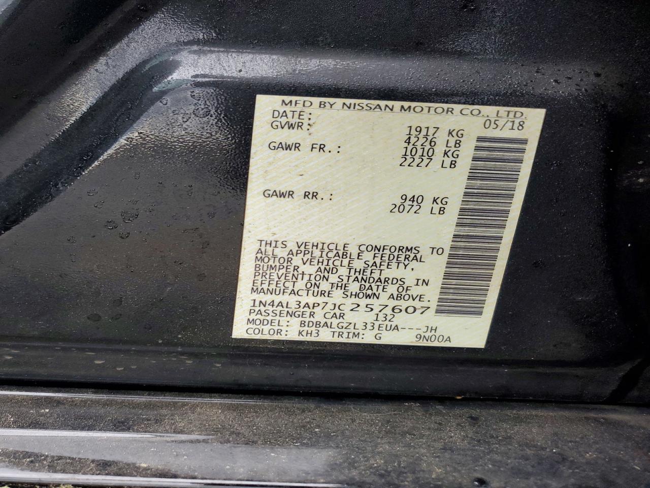 2018 NISSAN ALTIMA 2.5 photo 12