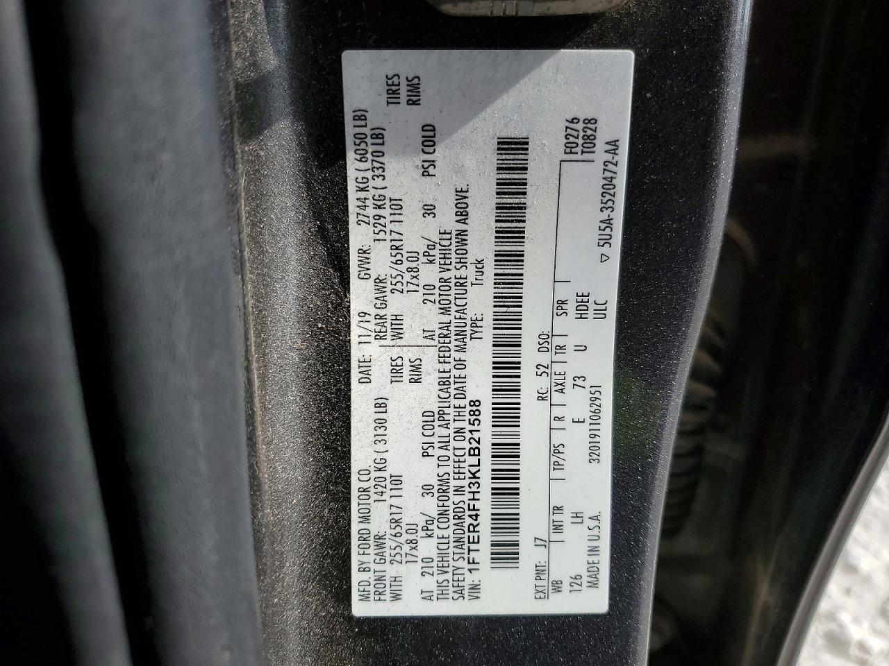 2019 FORD RANGER XL photo 12