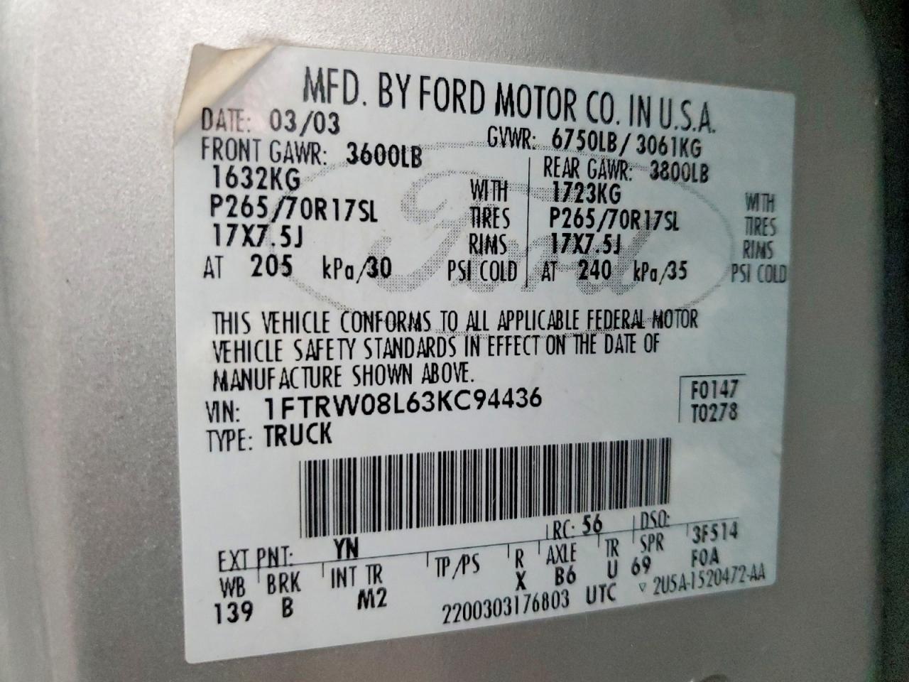 2003 FORD F150 SUPERCREW photo 23