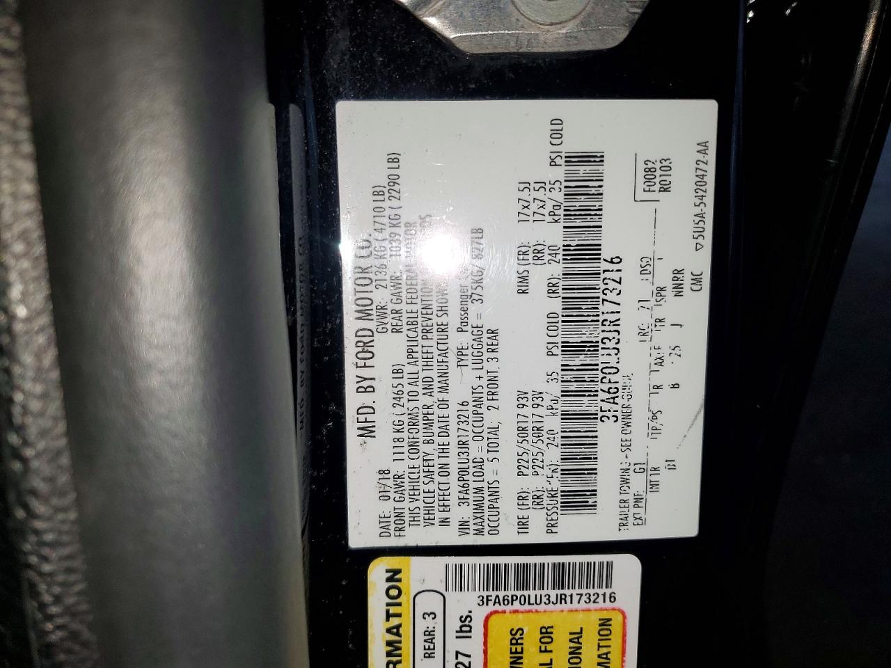 2018 FORD FUSION SE HYBRID photo 12