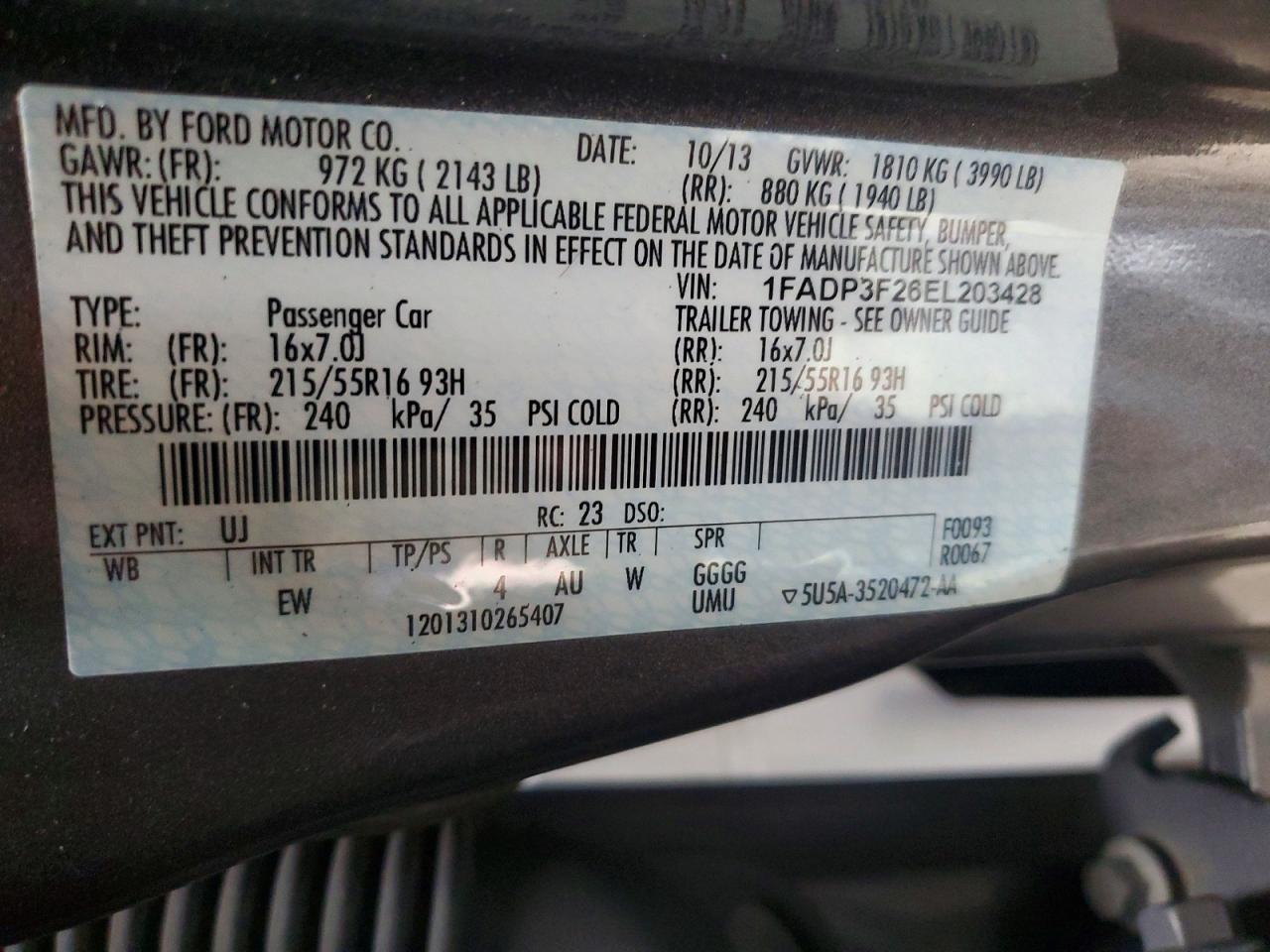2014 FORD FOCUS SE photo 12