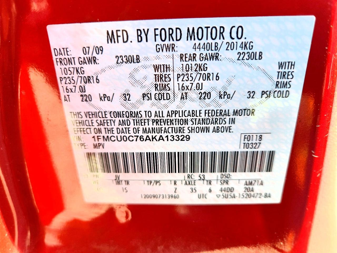 2010 FORD ESCAPE XLS photo 13