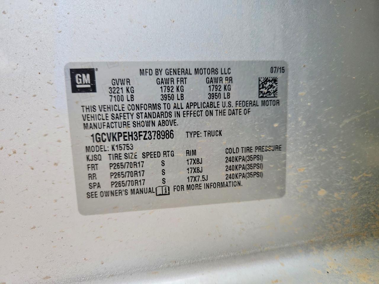 2015 CHEVROLET SILVERADO K1500 photo 12