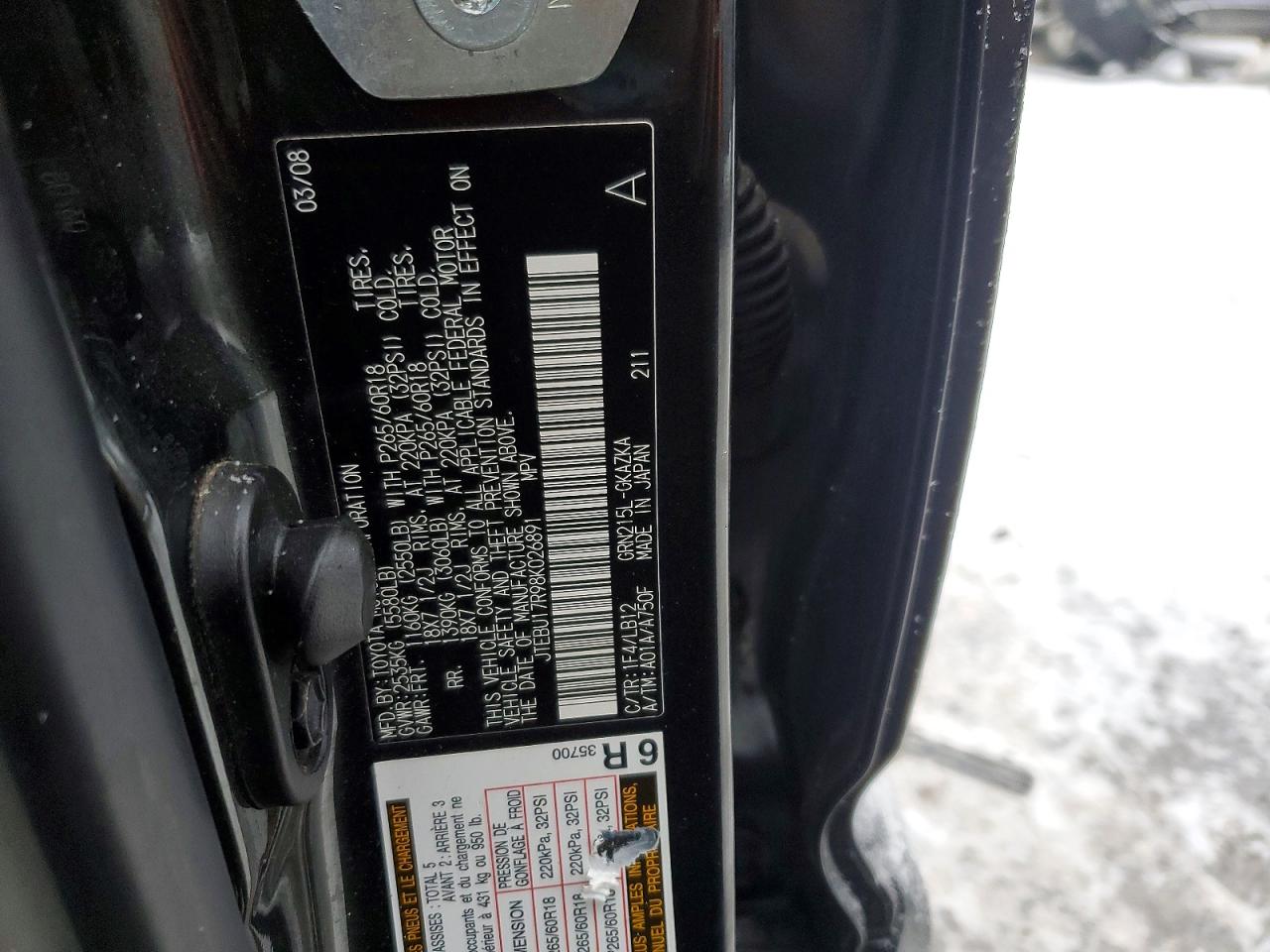 2008 TOYOTA 4RUNNER LIMITED photo 13