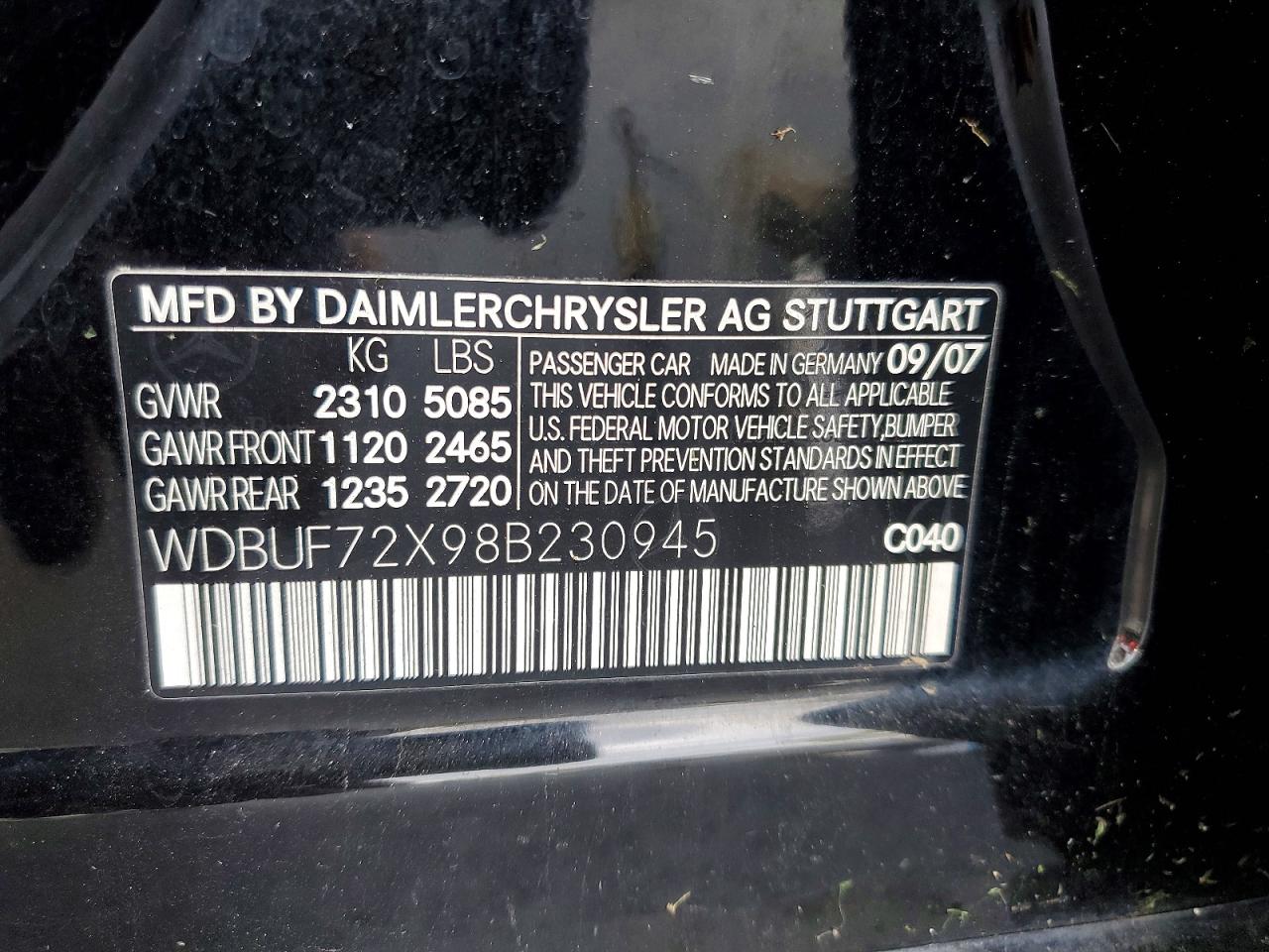 2008 MERCEDES-BENZ E 550 photo 12