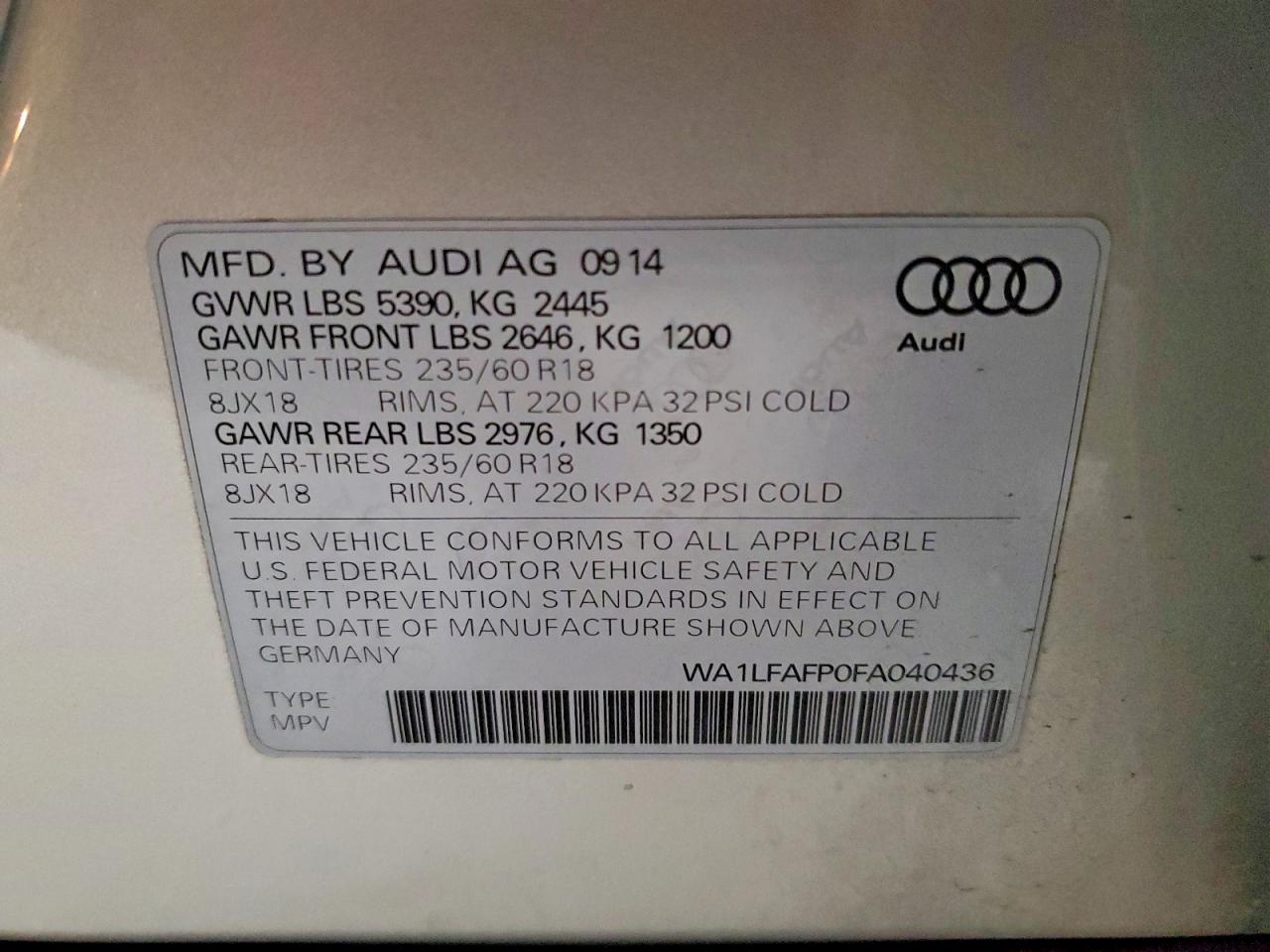 2015 AUDI Q5 PREMIUM PLUS photo 13