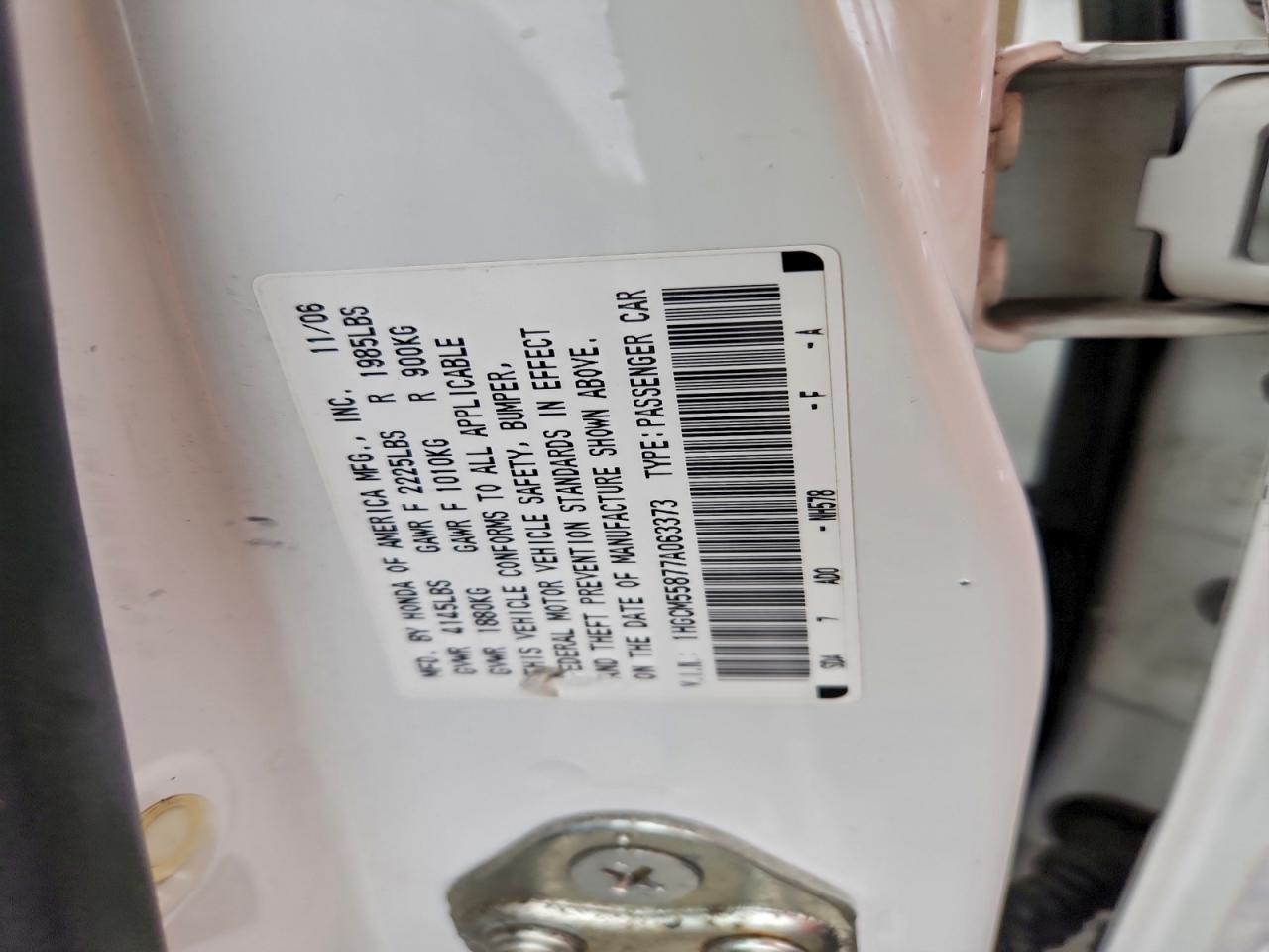 2007 HONDA ACCORD EX photo 12