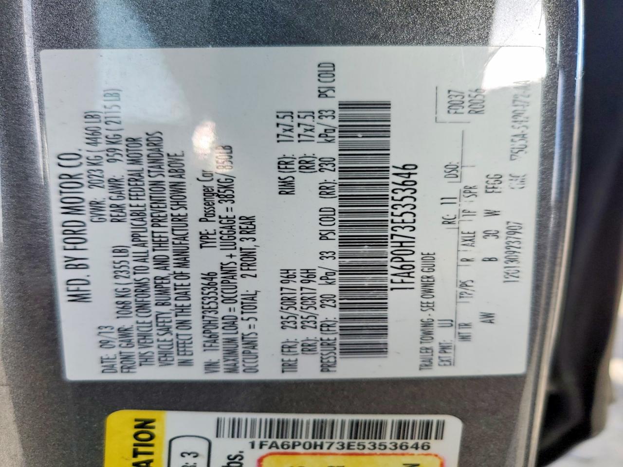 2014 FORD FUSION SE photo 12