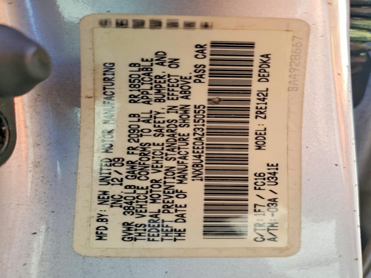 2010 TOYOTA COROLLA BASE photo 12