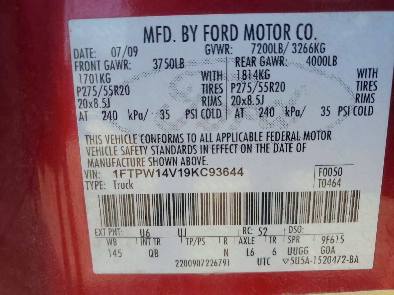 2009 FORD F150 SUPERCREW photo 12