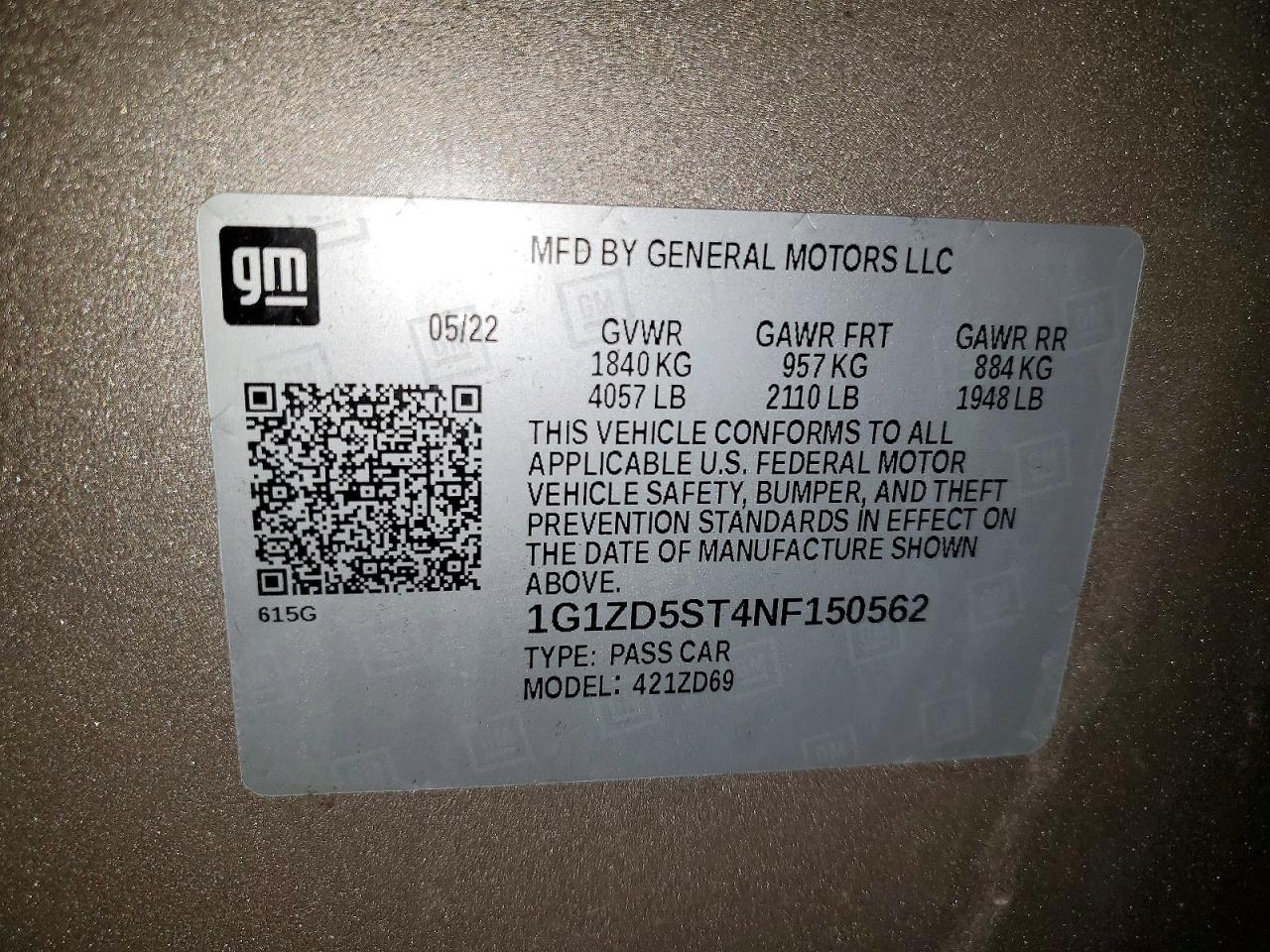 2022 CHEVROLET MALIBU LT photo 12