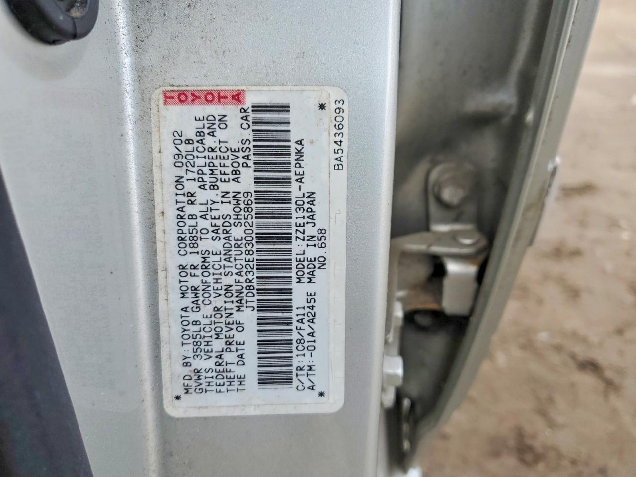 2003 TOYOTA COROLLA CE photo 12
