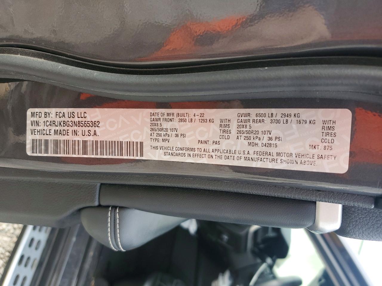 2022 JEEP GRAND CHEROKEE L LIMITED photo 13
