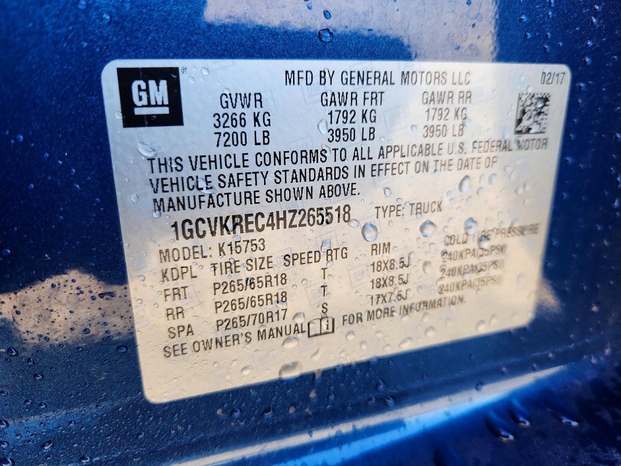 2017 CHEVROLET SILVERADO K1500 LT photo 12