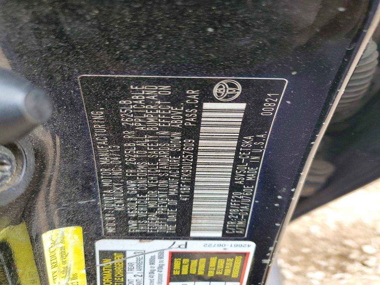 2013 TOYOTA CAMRY L photo 12