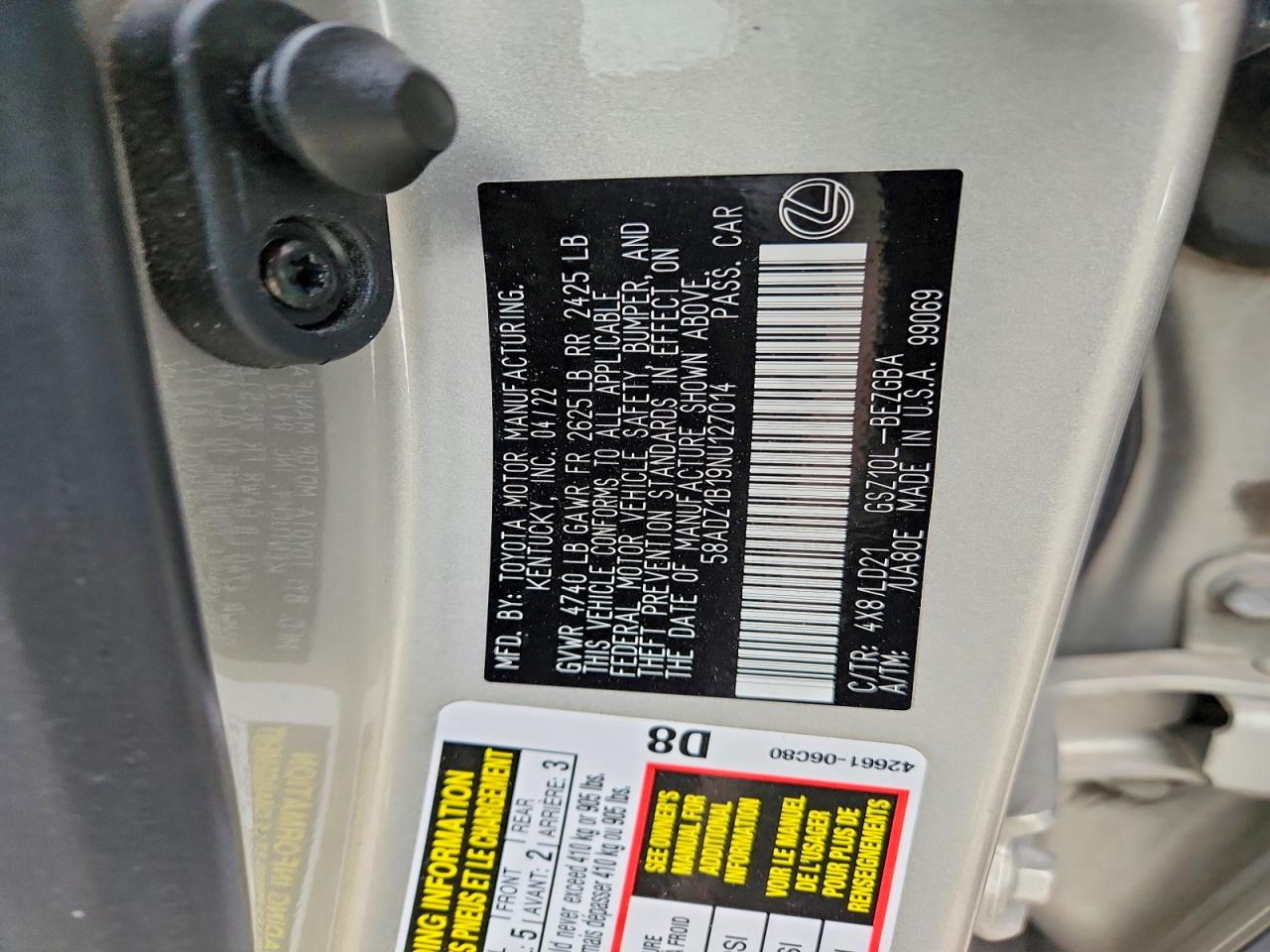 2022 LEXUS ES 350 BASE photo 12