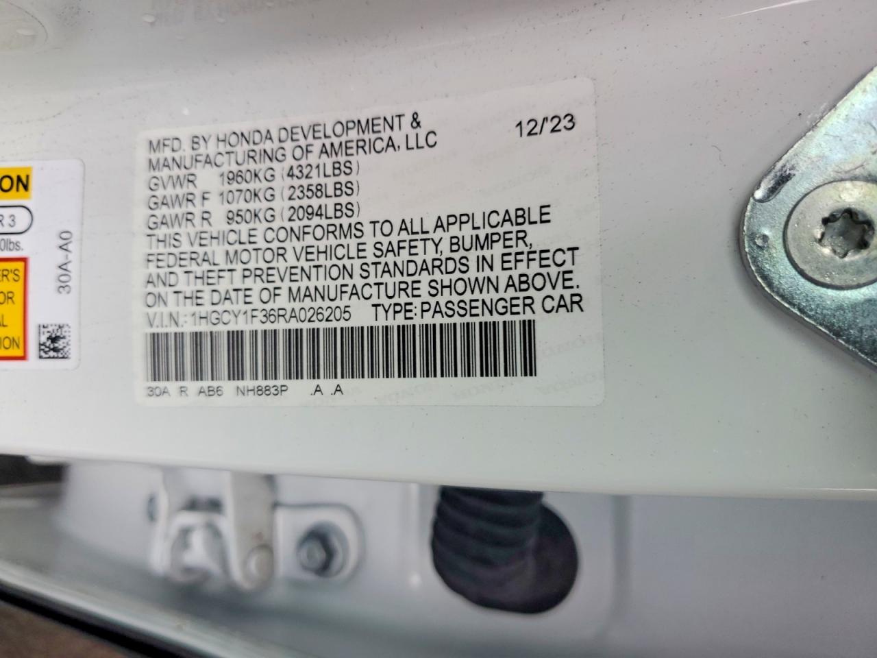 2024 HONDA ACCORD EX photo 13