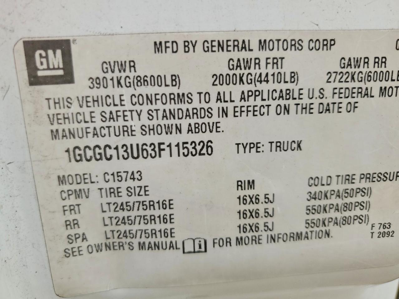 2003 CHEVROLET SILVERADO C1500 HEAVY DUTY photo 14