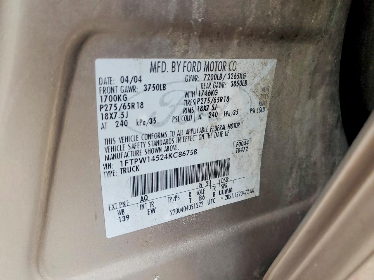 2004 FORD F150 SUPERCREW photo 12