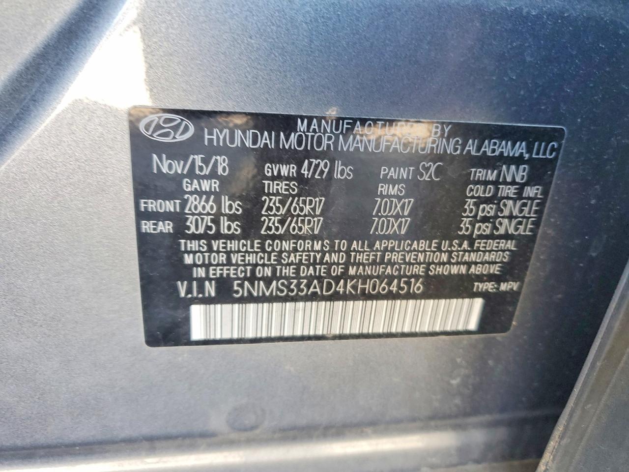 2019 HYUNDAI SANTA FE SEL photo 13