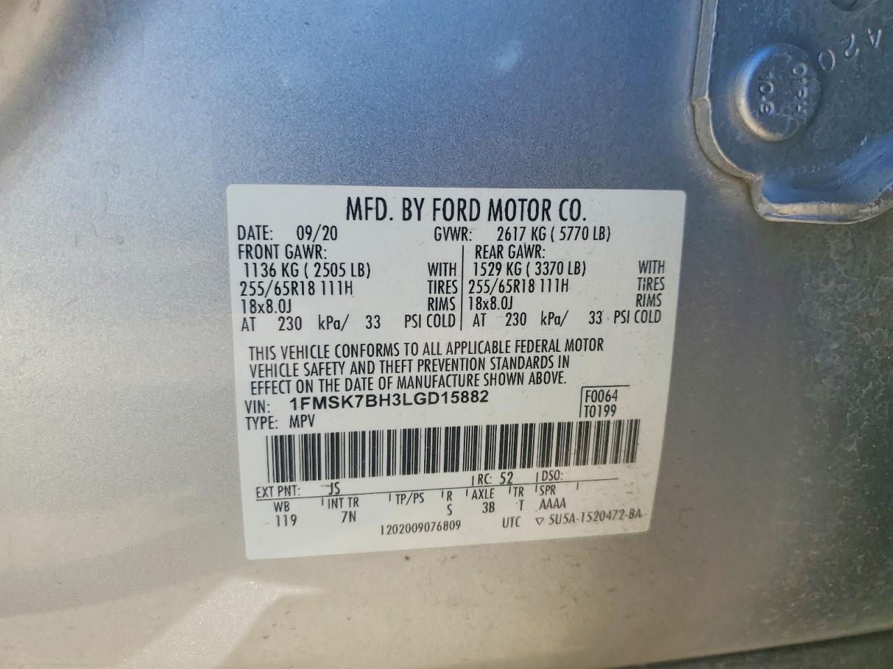 2020 FORD EXPLORER photo 13