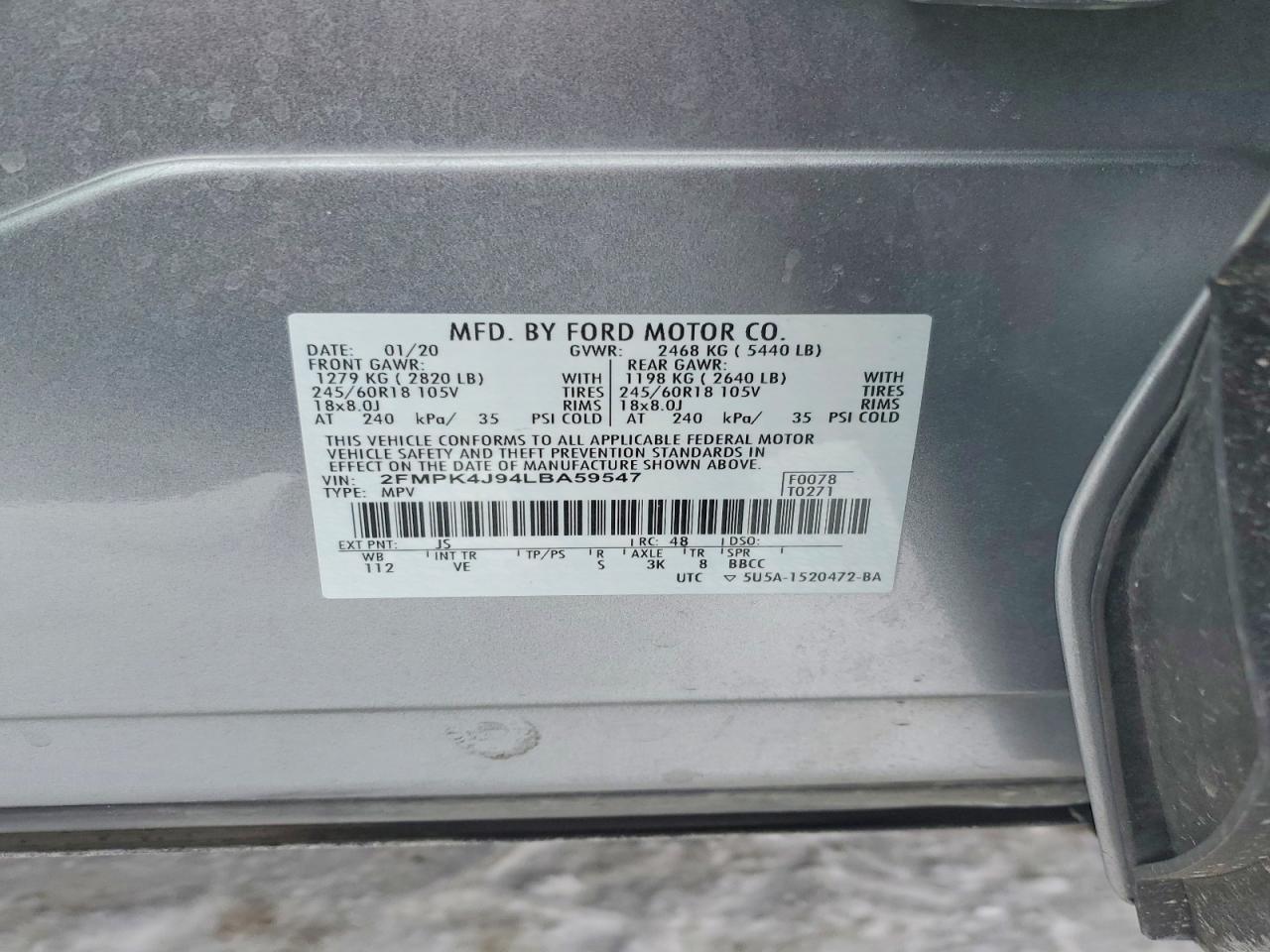 2020 FORD EDGE SEL photo 14