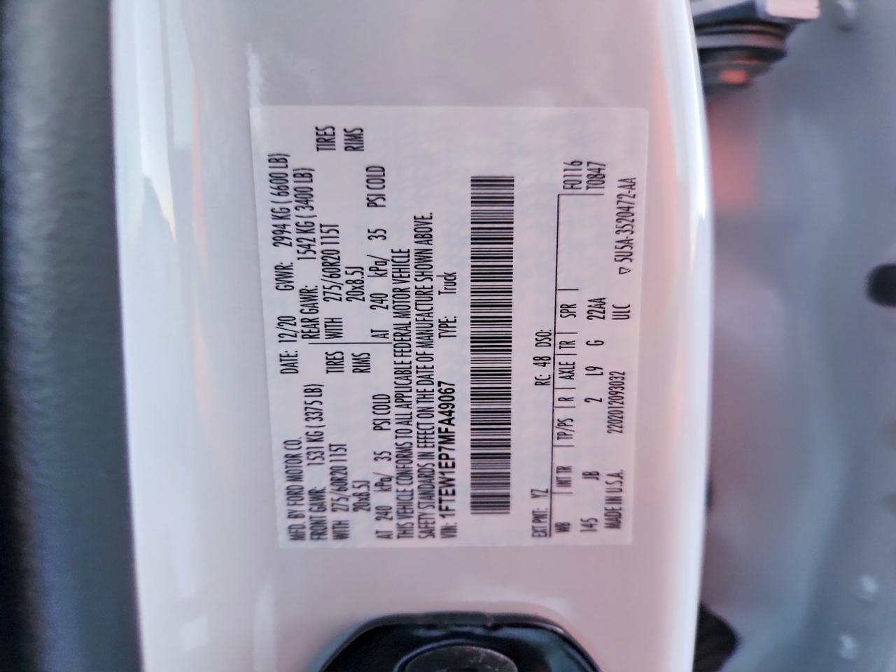 2021 FORD F150 SUPERCREW photo 12