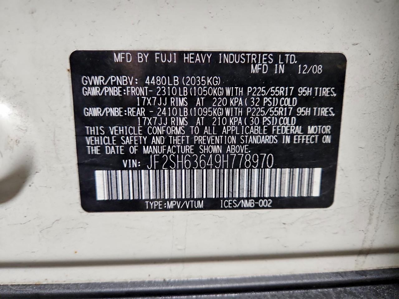 2009 SUBARU FORESTER 2.5X PREMIUM photo 14