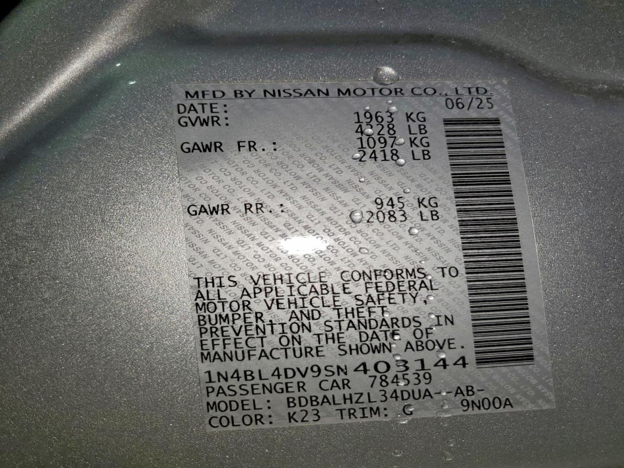 2025 NISSAN ALTIMA SV photo 13