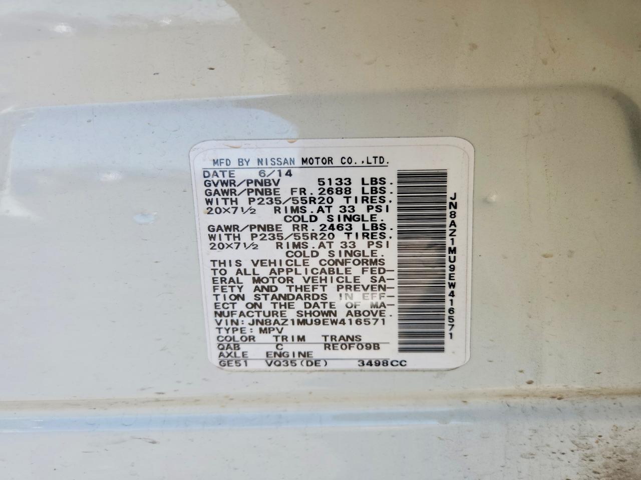 2014 NISSAN MURANO S photo 13