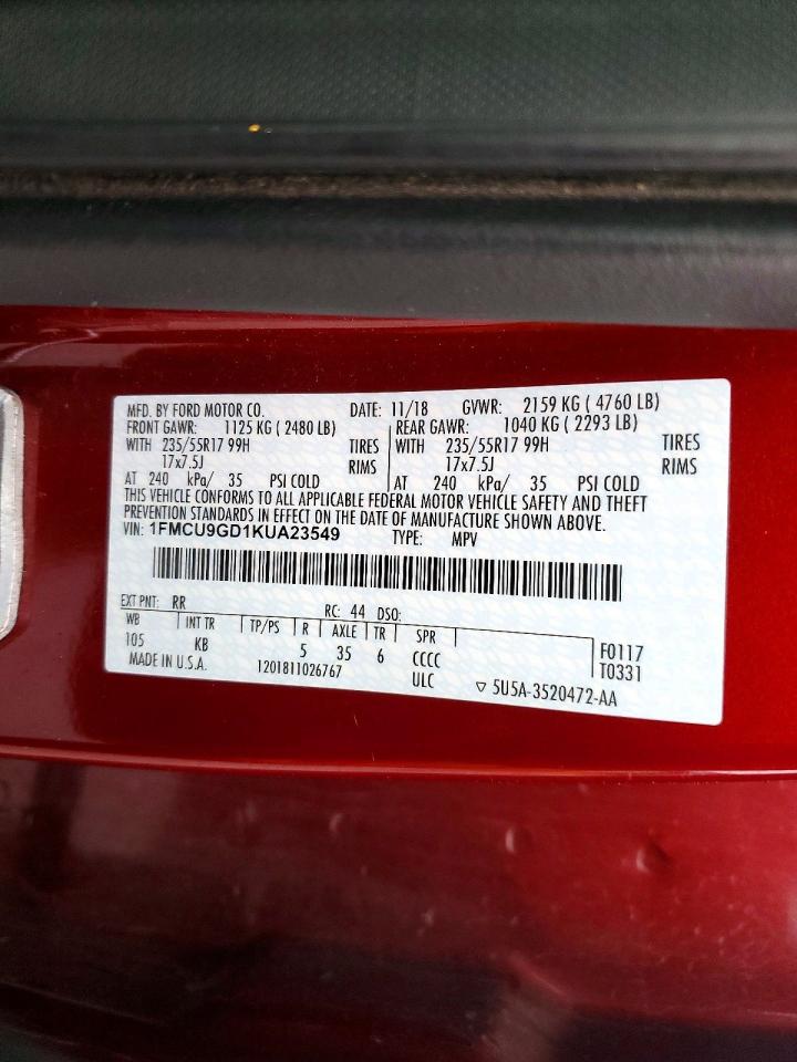 2019 FORD ESCAPE SE photo 14